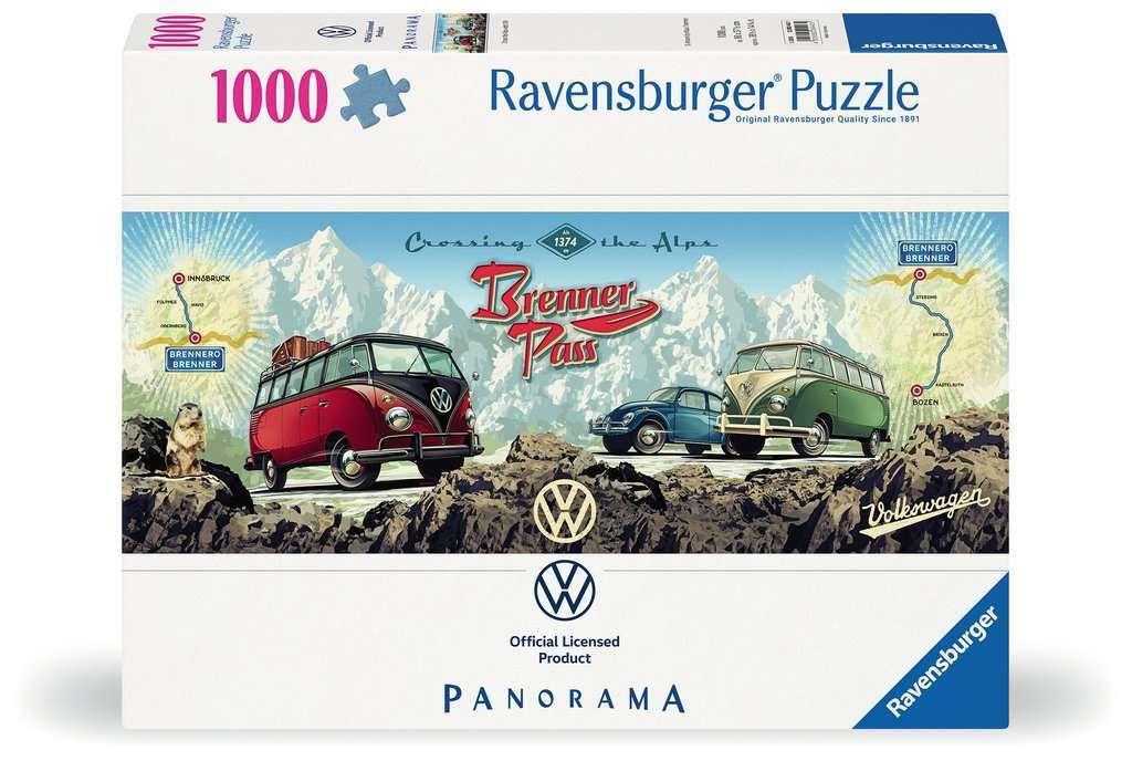 Ravensburger Spiel Mit dem VW Bulli &uuml;ber den Brenner 