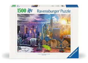 Ravensburger Spiel Erwachsenenpuzzle 1500 Teile - New York im Winter und Sommer 