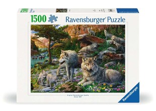 Ravensburger Spiel Erwachsenenpuzzle 1500 Teile - Wolfsrudel im Frühlingserwachen 