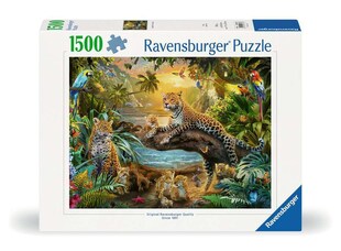 Ravensburger Spiel 1500 Teile - Leopardenfamilie im Dschungel 