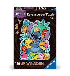 Ravensburger Spiel WOODEN Puzzle - Disney Stitch - konturgeformtes Holzpuzzle mit 150 Teilen 