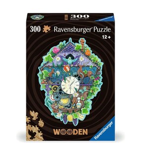 Ravensburger Spiel WOODEN Puzzle - Kuckucksuhr - konturgeformtes Holzpuzzle mit 300 Teilen 