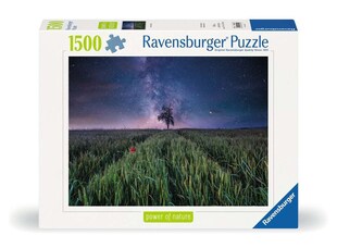 Ravensburger Spiel Erwachsenenpuzzle Power of Nature 1500 Teile - Nachthimmel über dem Kornfeld 