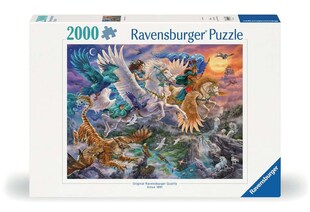 Ravensburger Spiel Erwachsenenpuzzle 2000 Teile - Auf dem Pegasus durch die Lüfte 