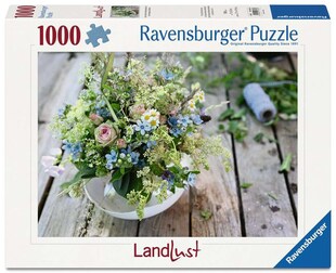 Ravensburger Spiel Landlust Puzzle 1000 Teile - Sommerlicher Wiesenstrauß mit Himmelblauem Südstern 
