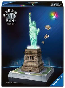 Ravensburger Spiel 3D Puzzle Iconics: Freiheitsstatue - mit Licht 