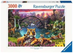 Ravensburger Spiel Erwachsenenpuzzle 3000 Teile - Tiger in paradiesischer Lagune 