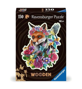 Ravensburger Spiel WOODEN Puzzle - Bunter Fuchs - Konturgeformtes Holzpuzzle mit 150 Teilen 
