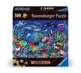 Ravensburger Spiel WOODEN Puzzle - Unten im Meer - Holzpuzzle für Erwachsene mit 500 Teilen 