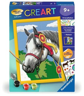 Ravensburger Spiel CreArt, Malen nach Zahlen Kinder - Stolzes Turnierpferd 
