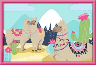 Ravensburger Spiel CreArt, Malen nach Zahlen Kinder - Glückliche Lamas 