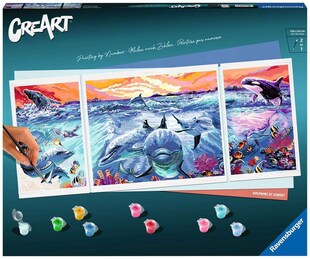 Ravensburger Spiel CreArt Premium Triptychon - Farbenfrohe Unterwasserwelt 