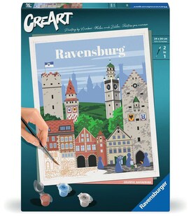Ravensburger Spiel CreArt, Malen nach Zahlen Citys - Farbenfrohes Ravensburg 