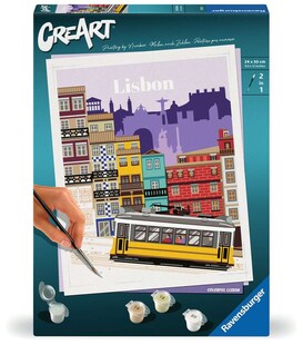Ravensburger Spiel CreArt, Malen nach Zahlen Citys - Farbenfrohes Lissabon 