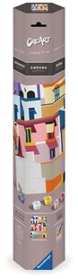 Ravensburger Spiel CreArt, Malen nach Zahlen Canvas Leinwand - Farbenfrohe Häuser 