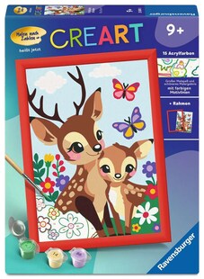Ravensburger Spiel CreArt, Malen nach Zahlen Kinder - Fröhliche Hirsche 