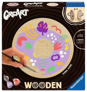 Ravensburger Spiel CreArt, Malen nach Zahlen Wooden - Florale Ströme 