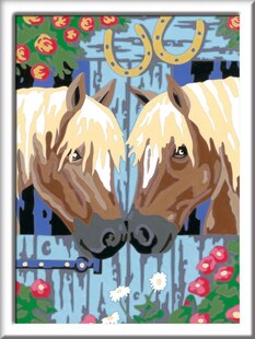 Ravensburger Spiel CreArt, Malen nach Zahlen Kinder - Treue Pferde 