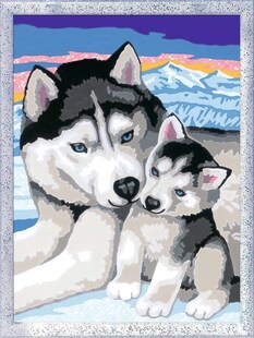 Ravensburger Spiel CreArt, Malen nach Zahlen Kinder - Husky Kuss 