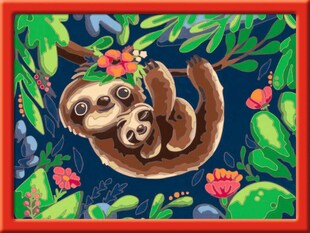 Ravensburger Spiel CreArt, Malen nach Zahlen Kinder - Niedliche Faultiere 