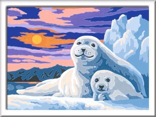 Ravensburger Spiel CreArt, Malen nach Zahlen Kinder - Niedliche Robben 