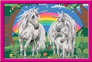 Ravensburger Spiel CreArt, Malen nach Zahlen Kinder - Fabelhafte Einhornwelt 