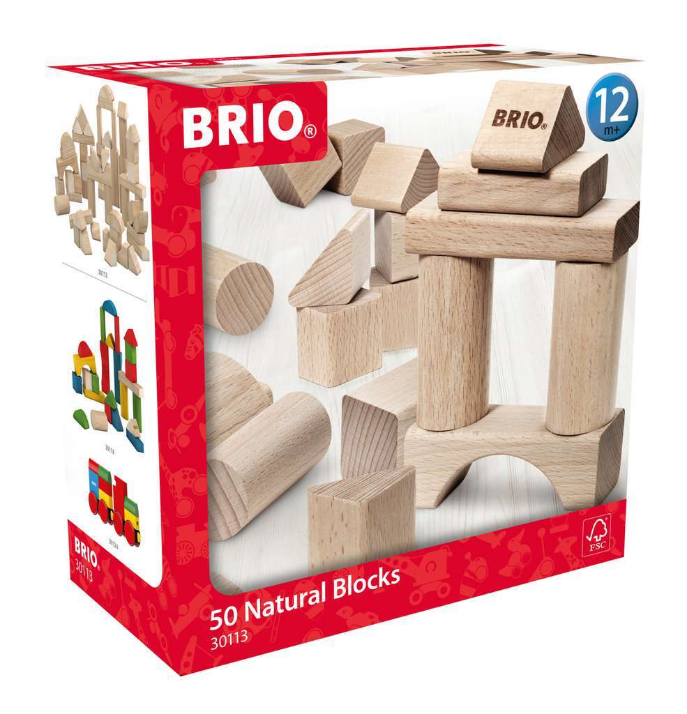 BRIO Spiel Natur Holzbausteine, 50 Teile 