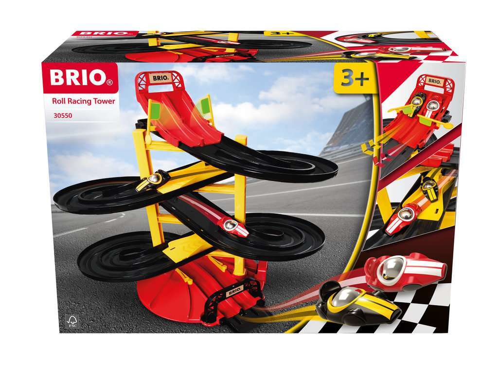 BRIO Spiel Rennbahn-Turm mit zwei Rennwagen 