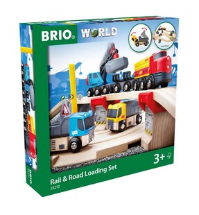 BRIO Spiel BRIO World - Steinverlade Set, Straßen & Schienen 