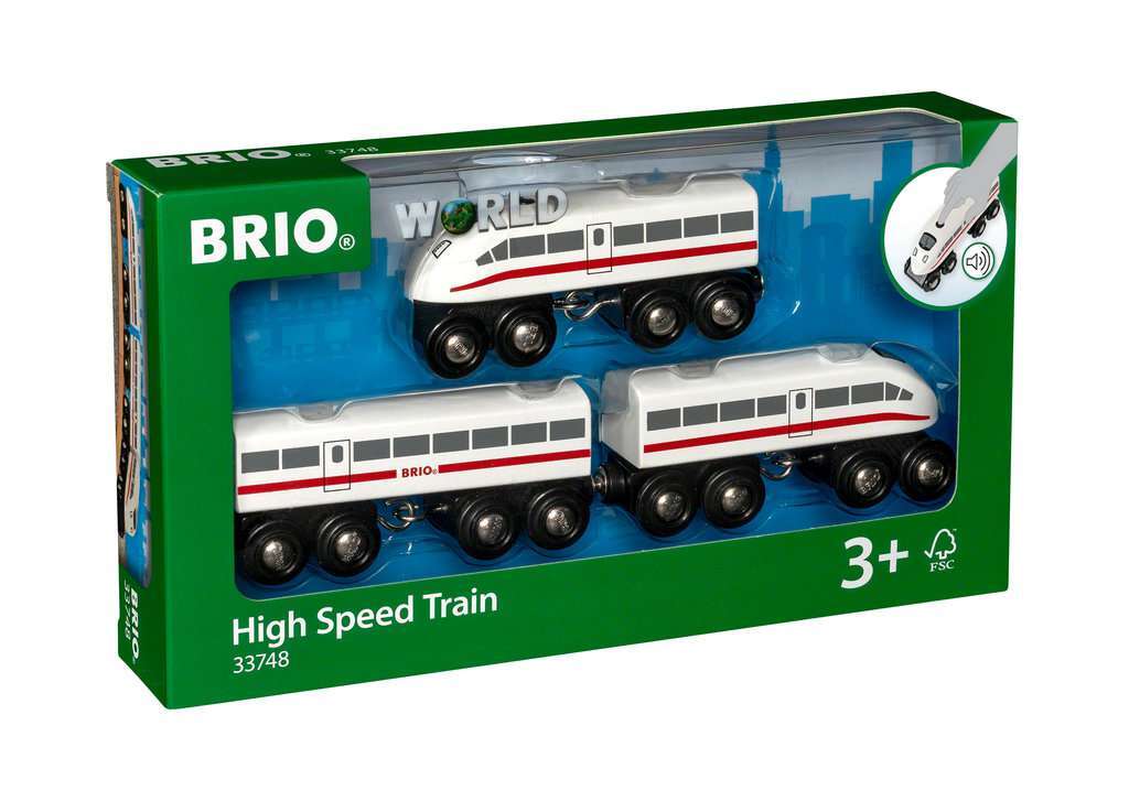 BRIO Spiel Schnellzug mit Sound, Holz, 3 Teile 