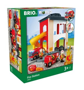 BRIO Spiel BRIO World - Große Feuerwehr-Station mit Einsatzfahrzeug 