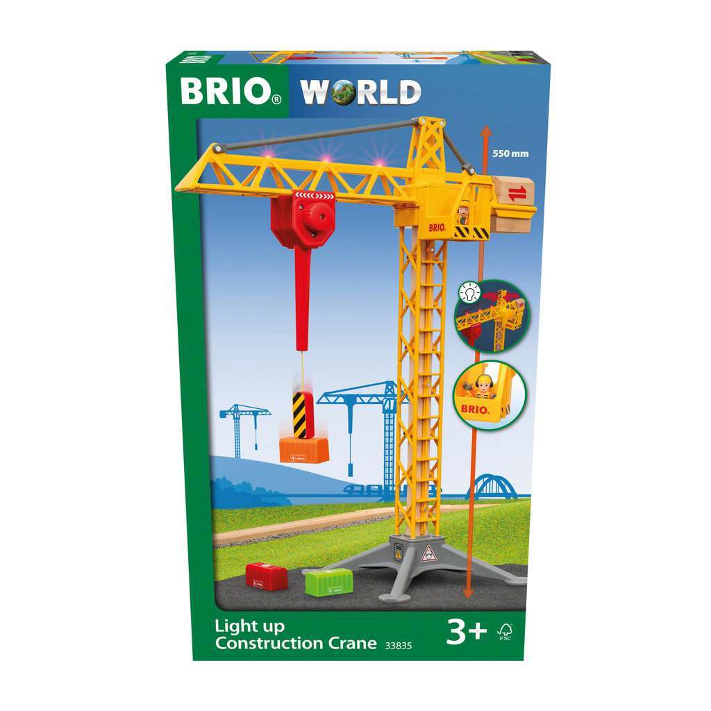 BRIO Spiel Gro&szlig;er Baukran mit Licht 