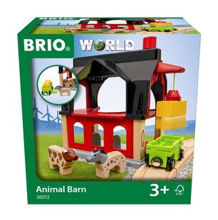 BRIO Spiel BRIO World - Tierscheune mit Heuwaggon 