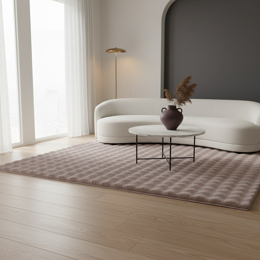 Teppich Hochflor Waschbar NAUDERS in Beige, einfarbig, 200 x 290 cm