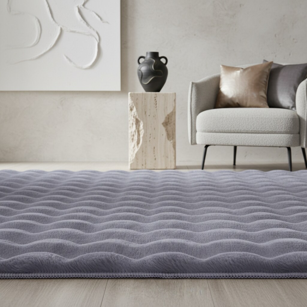 Teppich Hochflor Waschbar NAUDERS in Grau, einfarbig, 80 x 250 cm