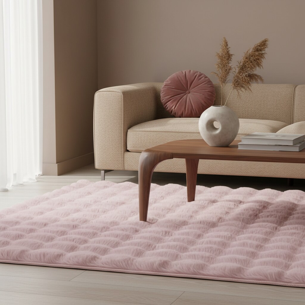 Teppich Hochflor Waschbar NAUDERS in Rosa, einfarbig, 80 x 250 cm