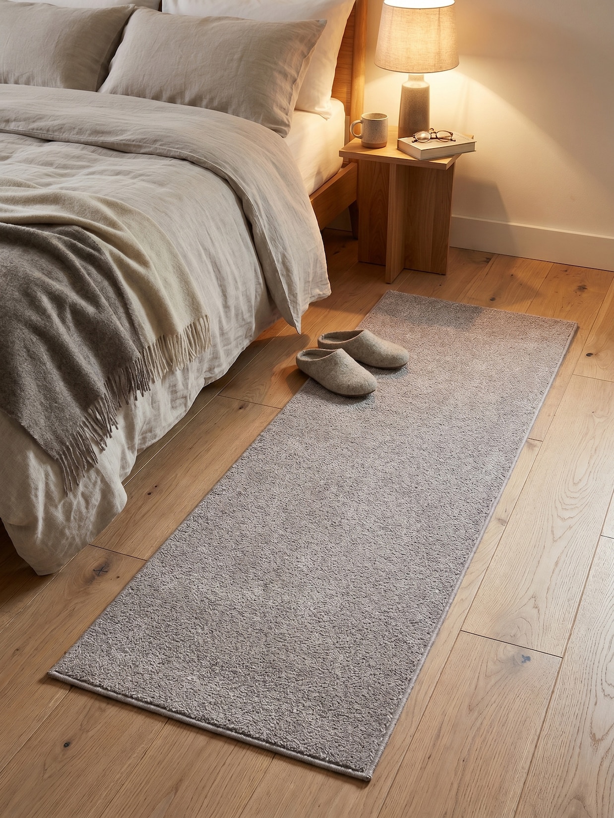 Teppich Kurzflor MAIN in Beige, einfarbig, 80 x 250 cm