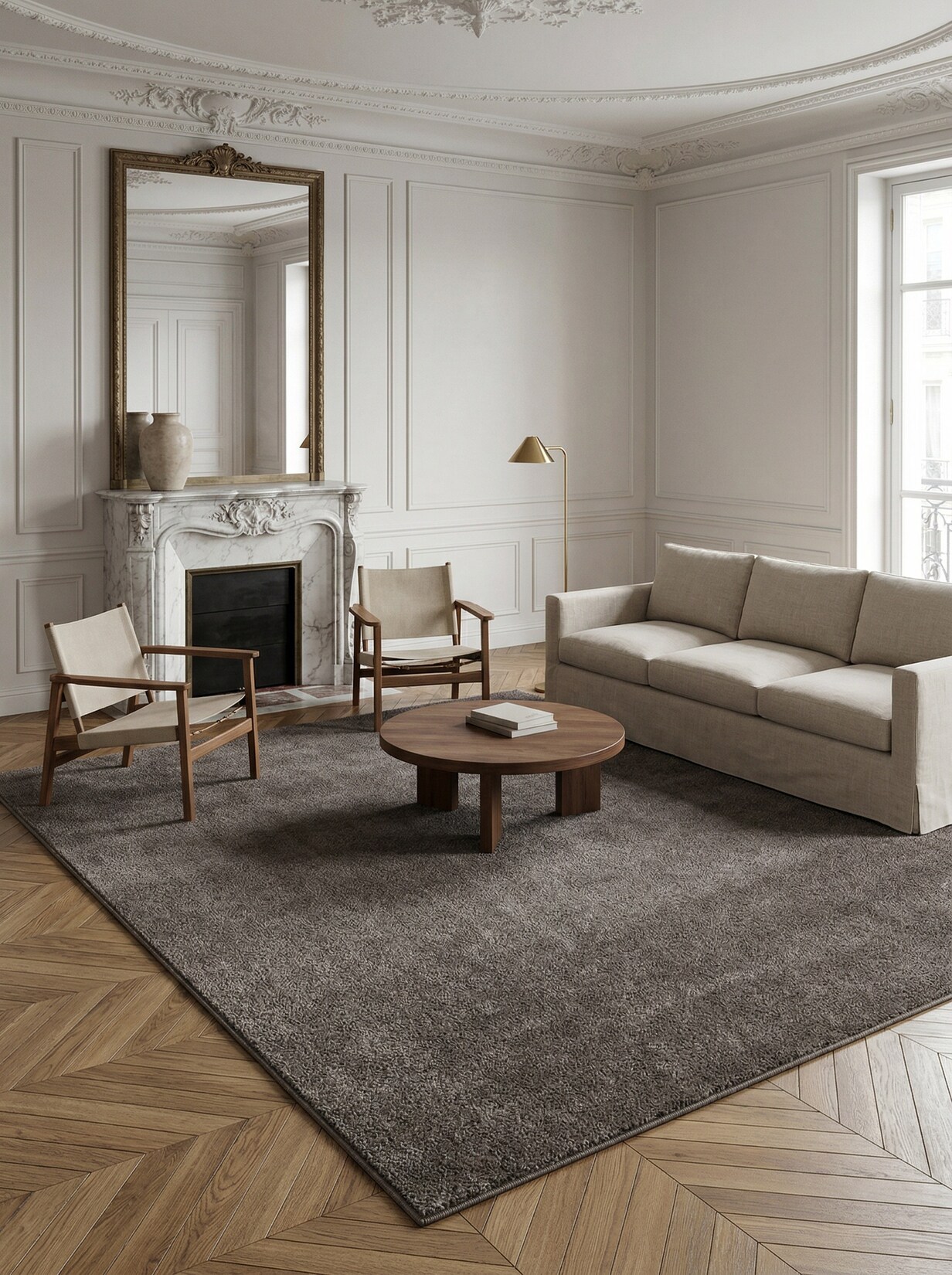 Teppich Kurzflor MAIN in Mokka, einfarbig, 60 x 100 cm
