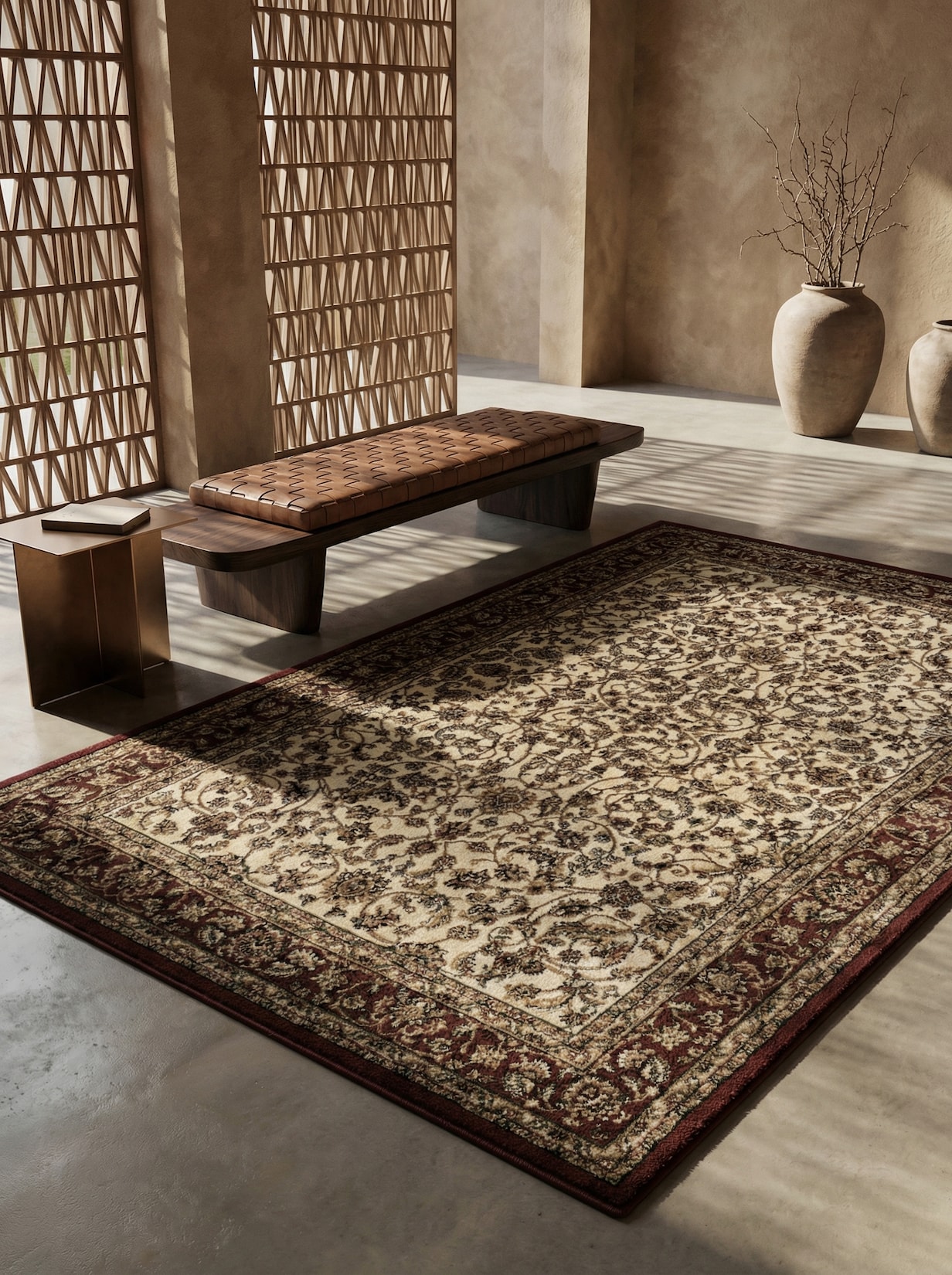 Teppich Kurzflor GEISLER in Creme, orientalisch, 160 x 230 cm
