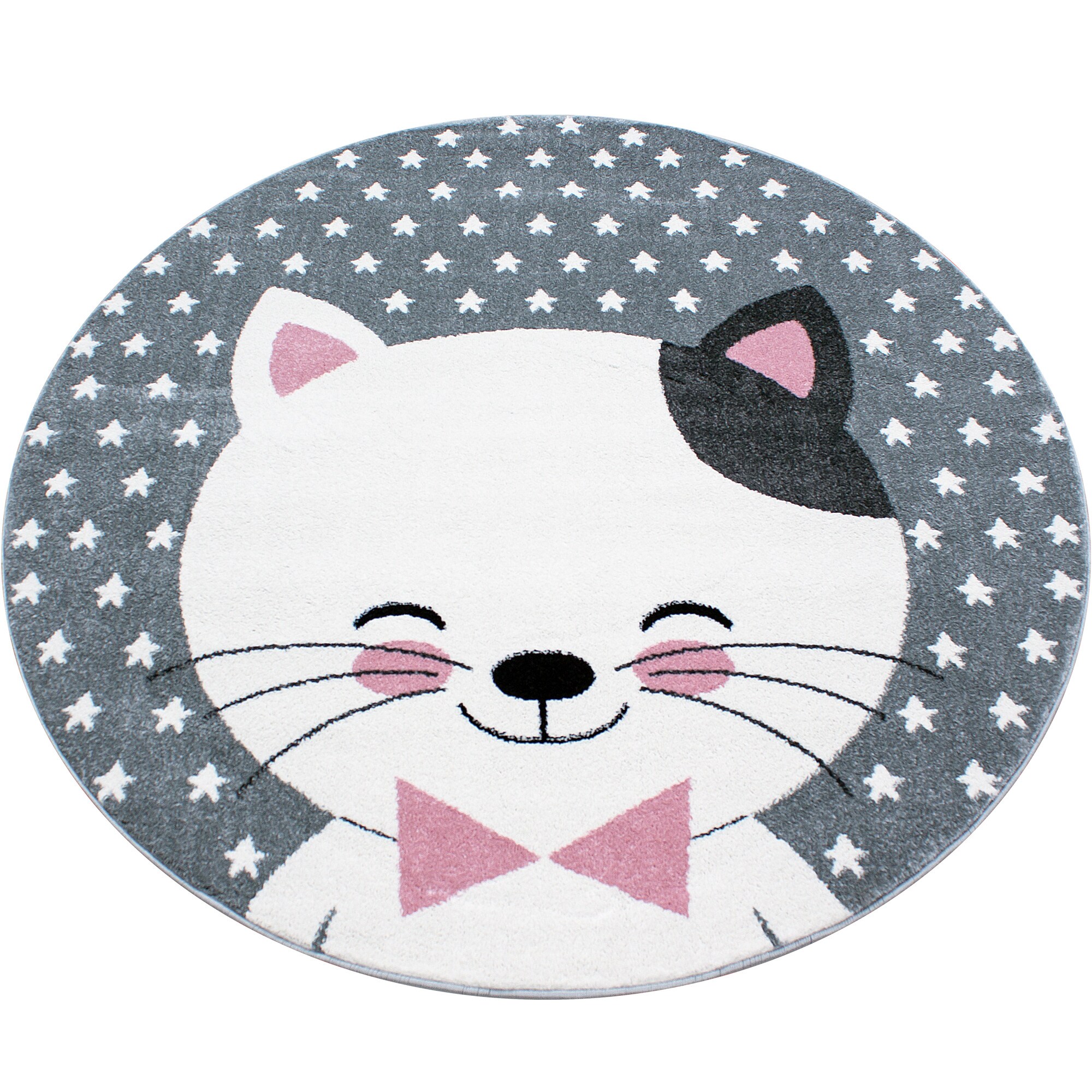 Spielteppich TASNA in Rosa, mit Katzen-Motiv, &Oslash; 120 cm 