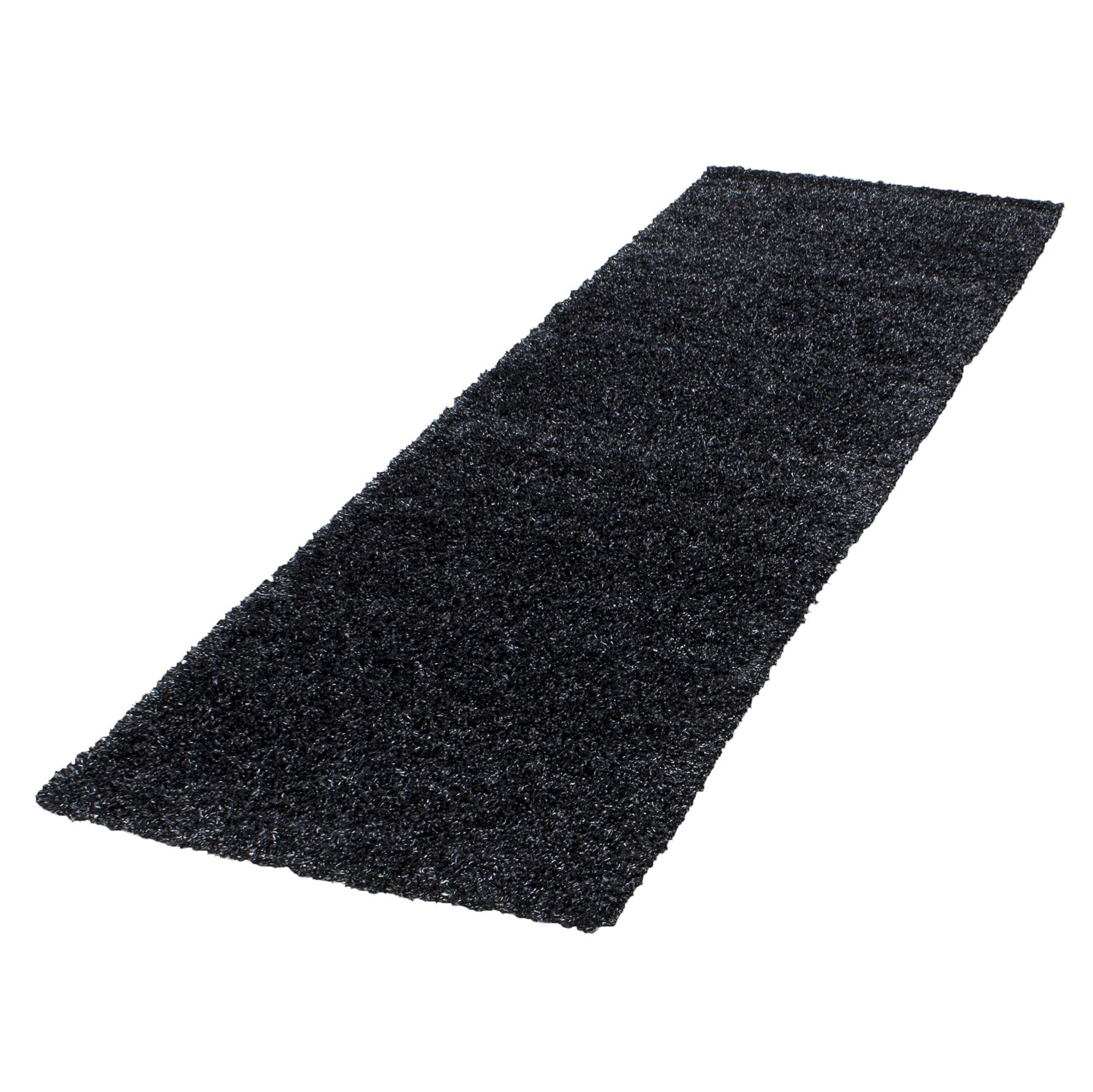 Teppich Hochflor RHEIN in Anthrazit, einfarbig, 80 x 250 cm