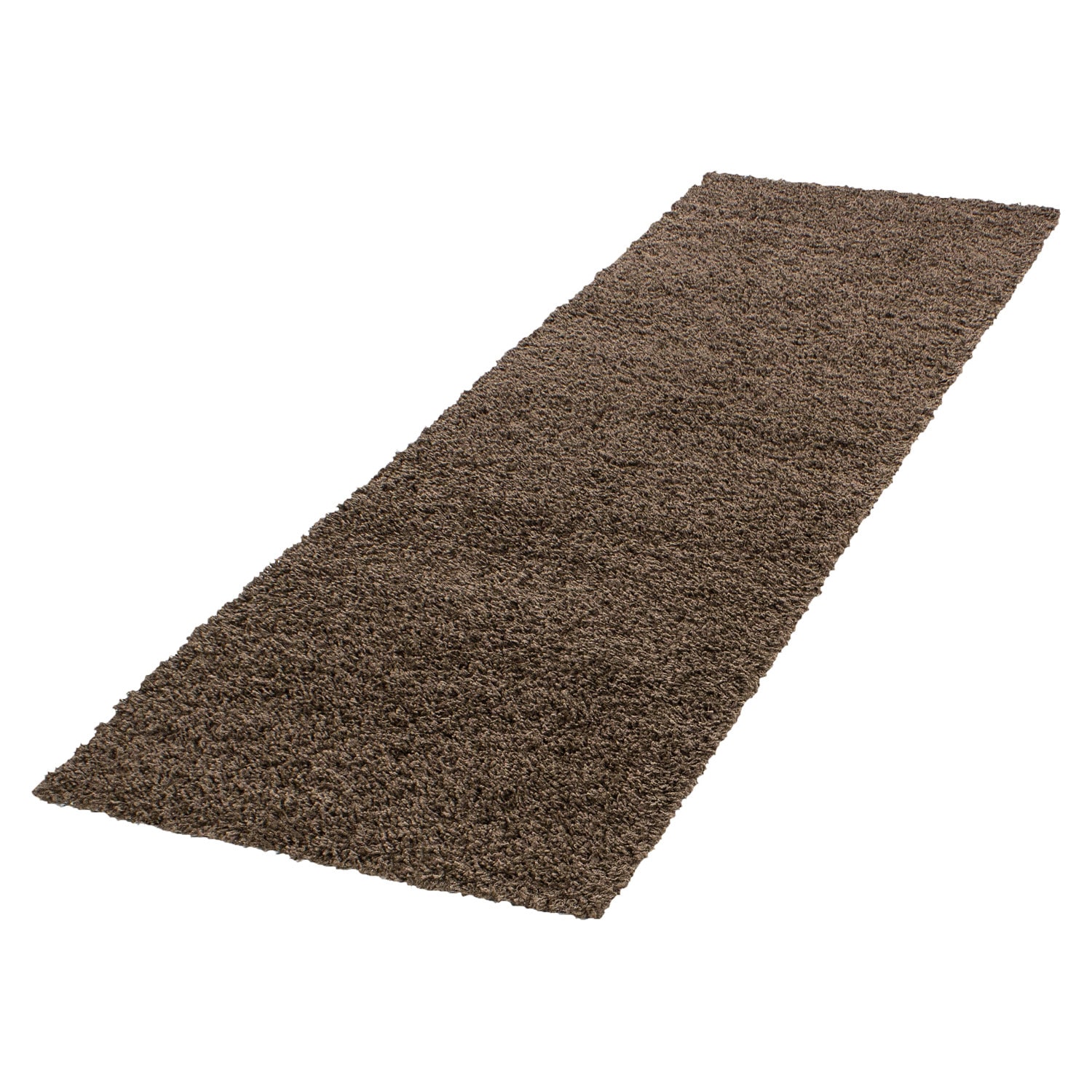 Teppich Hochflor RHEIN in Braun, einfarbig, 80 x 250 cm