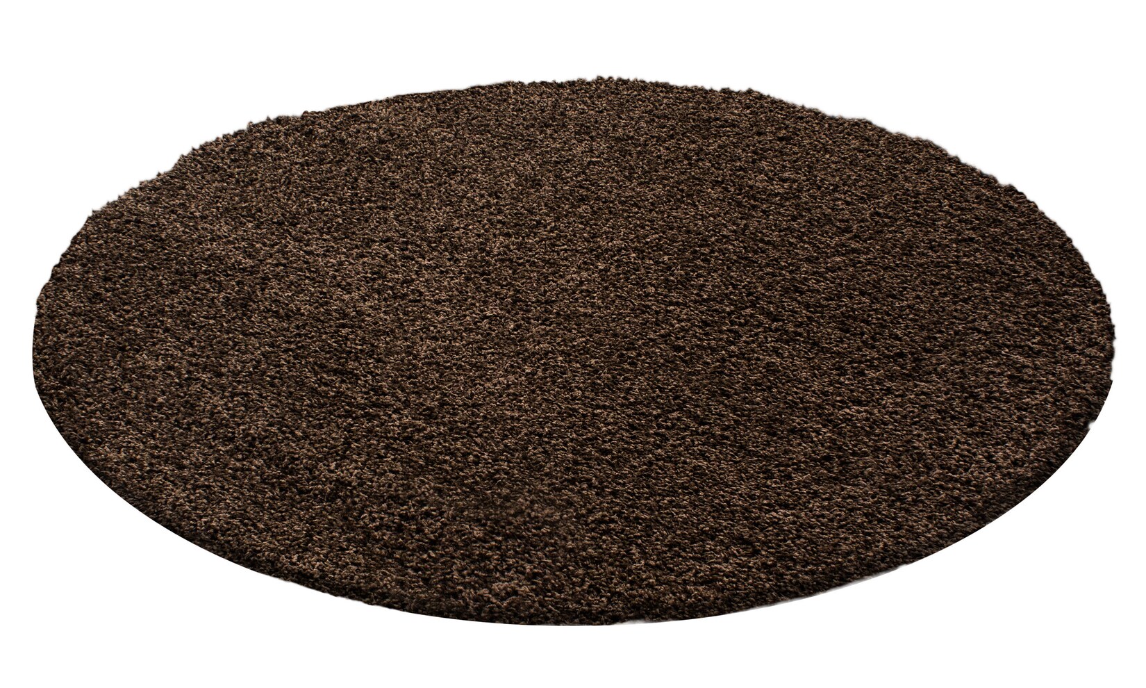 Teppich Hochflor RHEIN in Braun, einfarbig, Ø 120 cm