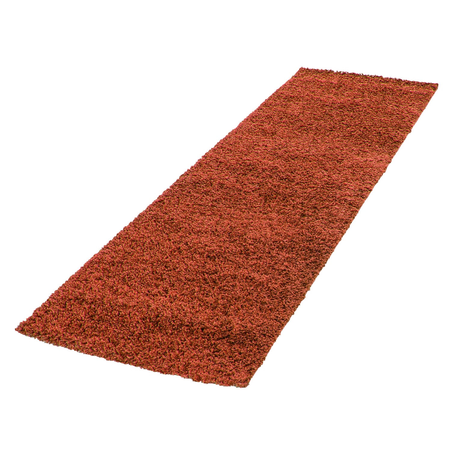 Teppich Hochflor RHEIN in Terrakotta, einfarbig, 80 x 250 cm