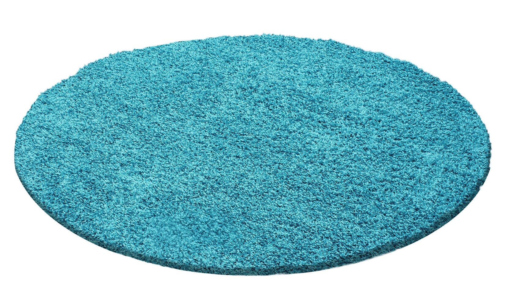 Teppich Hochflor RHEIN in Türkis, einfarbig, Ø 120 cm
