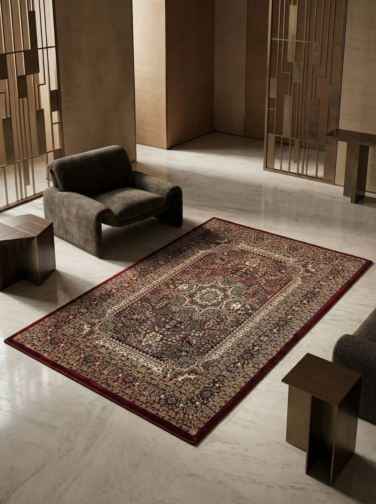 Teppich Kurzflor TANNHEIM in Rot, orientalisch, 80 x 150 cm