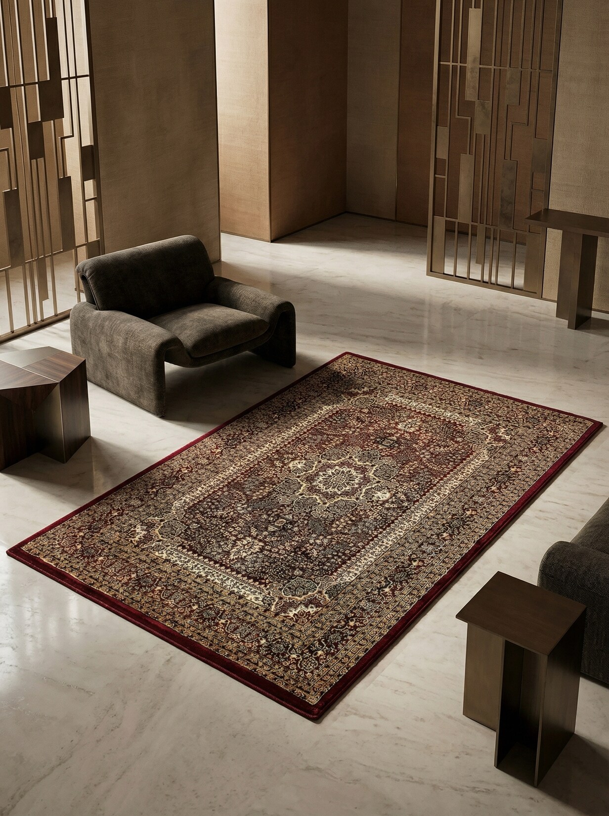 Teppich Kurzflor TANNHEIM in Rot, orientalisch, 200 x 290 cm