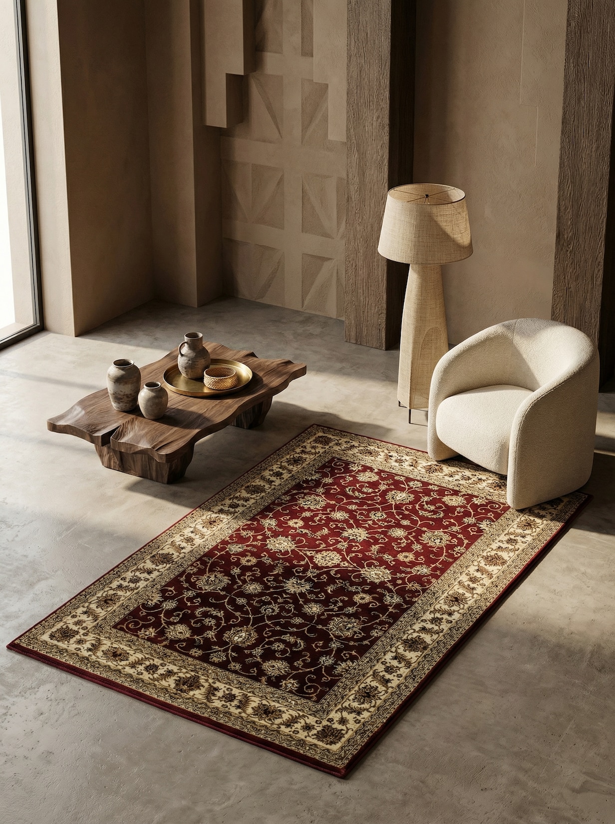Teppich Kurzflor TANNHEIM in Rot, orientalisch, aus Polypropylen, 300 x 400 cm