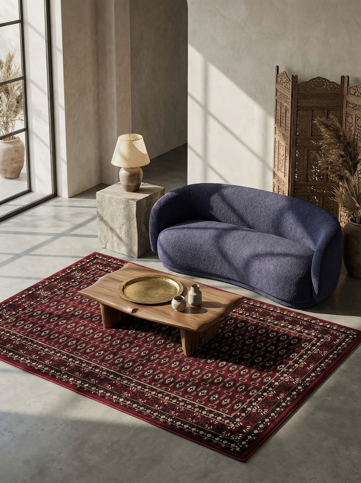 Teppich Kurzflor TANNHEIM in Rot, orientalisch, aus Polypropylen, Florhöhe 12 mm, 160 x 230 cm