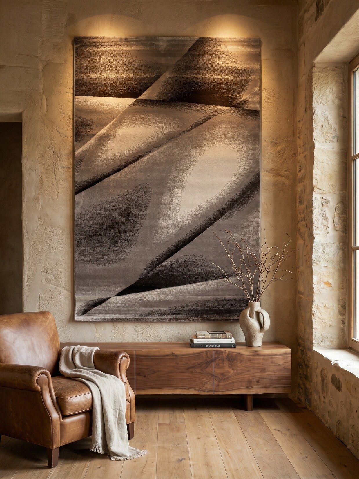 Teppich Kurzflor ASPEN in Braun, abstrakt, 140 x 200 cm